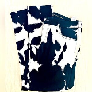 Chico's Black and White cow print Ankle Jeans.  Never worn.